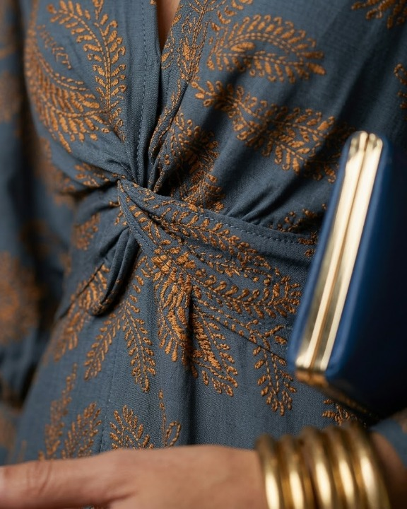 Valeria™ | Vestido midi con estampado artístico