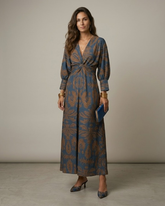 Valeria™ | Vestido midi con estampado artístico
