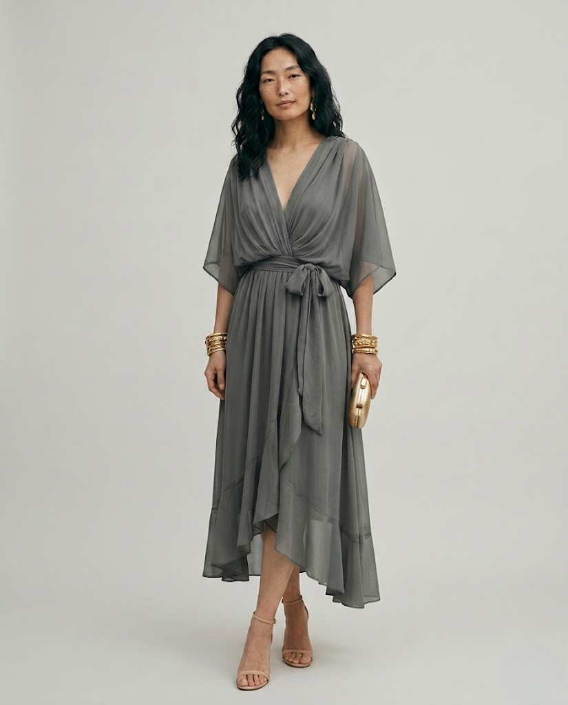 Marina™ | Vestido Chiffon Escote V