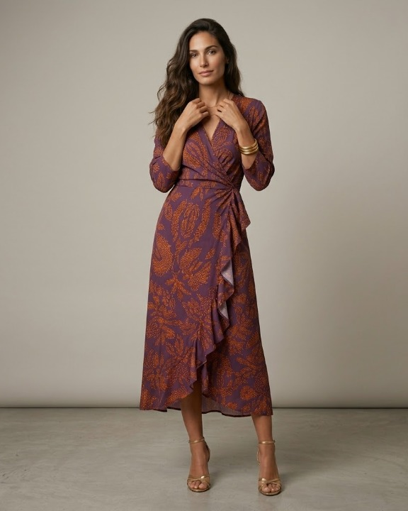 Valeria™ | Vestido midi con estampado artístico