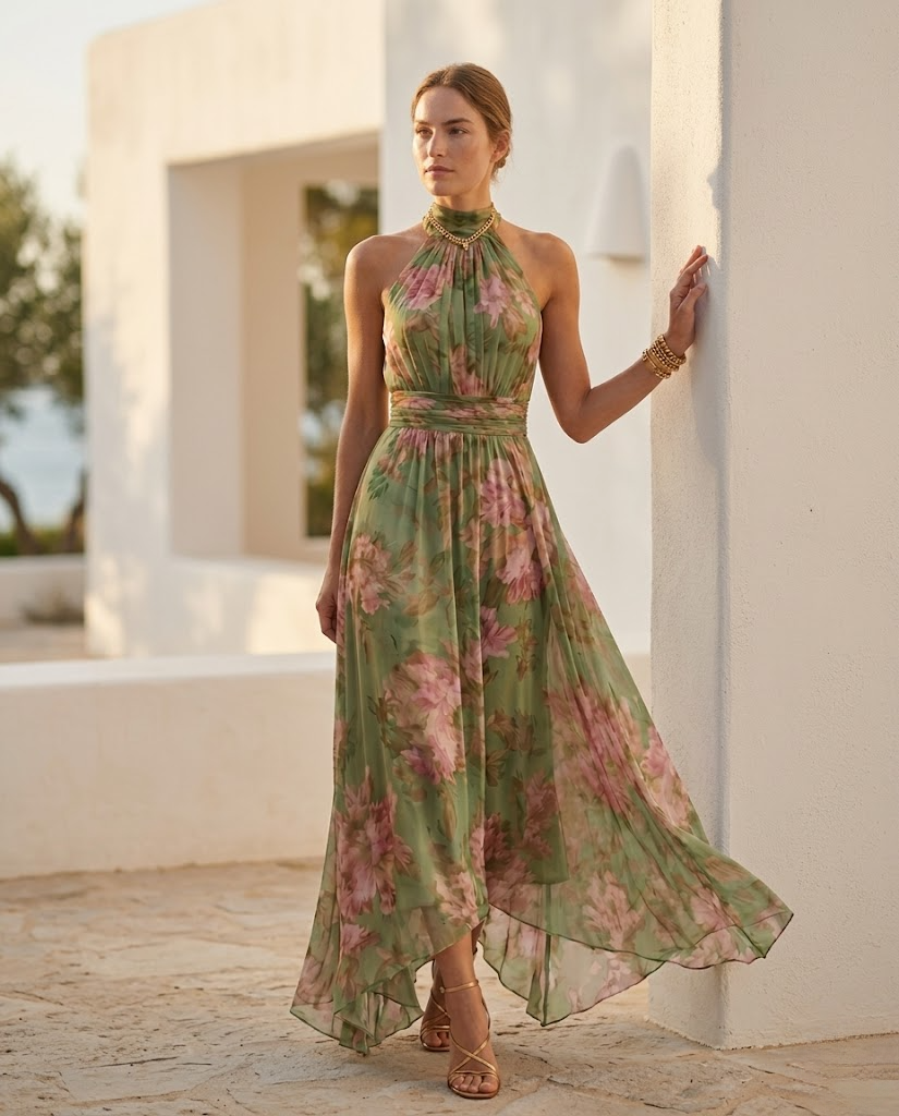 Olivia™ | Vestido Halter Ligero